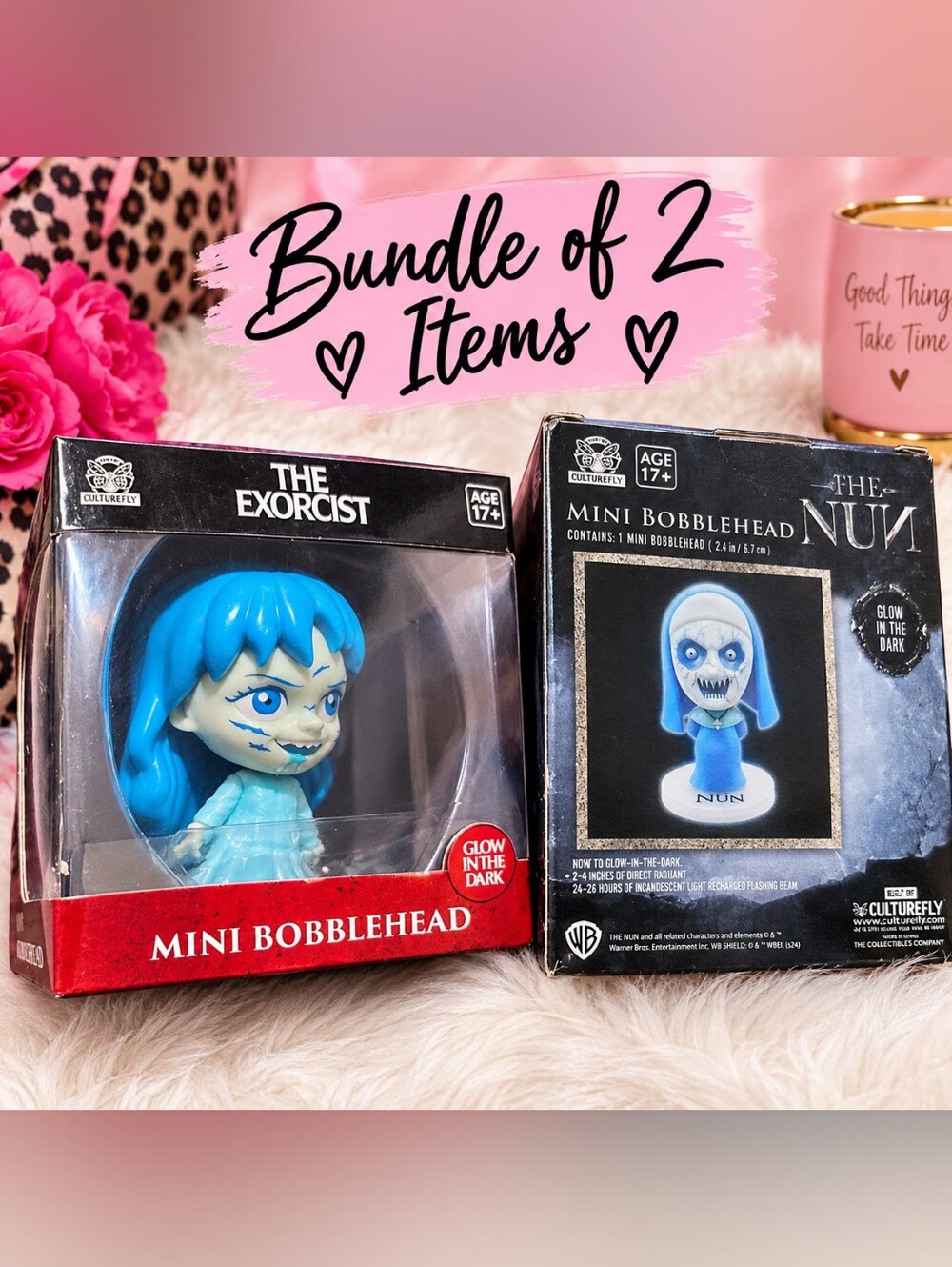 The Exorcist & The NUN - Mini Glow In The Dark Bobblehead Bundle